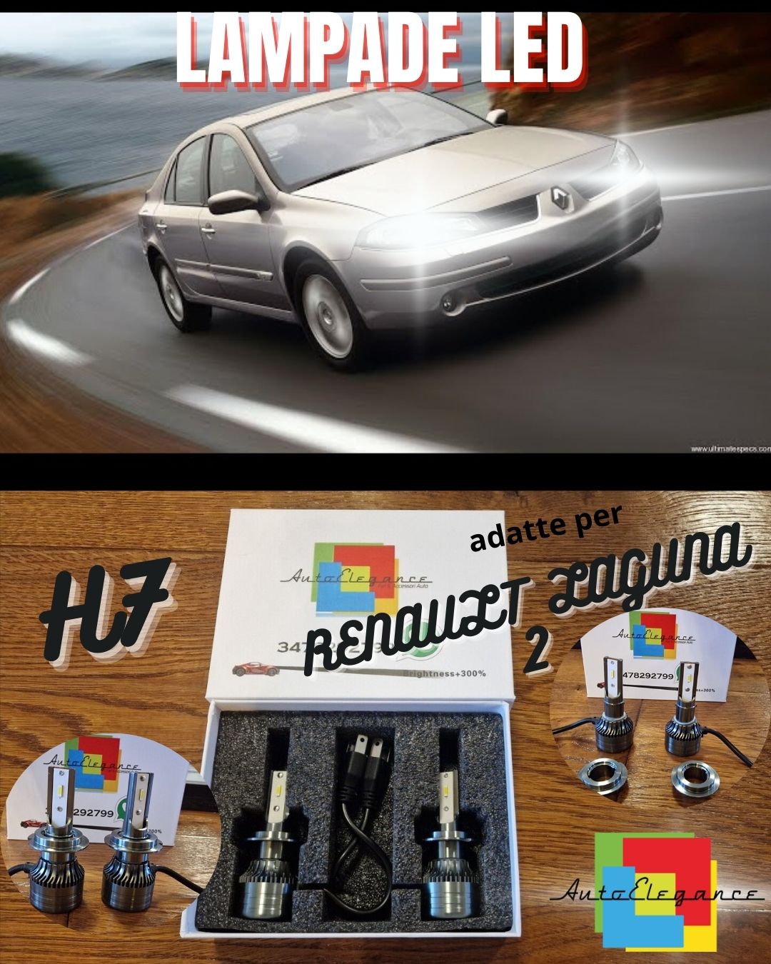 H7 LED Bulbs for Renault Laguna 2 2005 White Lights LOW BEAM CANbus 
