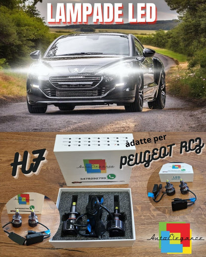 Kit LED H7 CANbus per Peugeot RCZ ANABBAGLIANTI Bianco Ghiaccio 6500K 12000LM