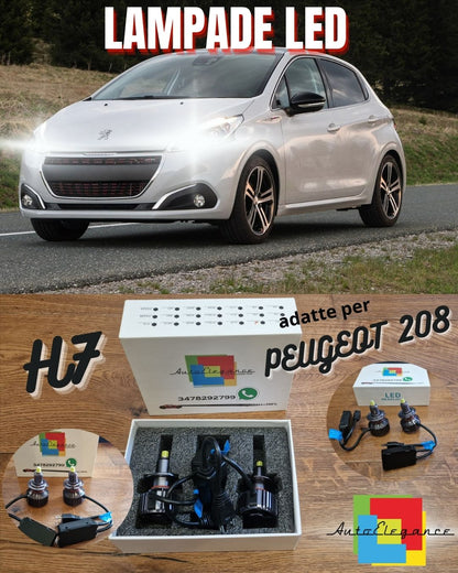 Kit LED H7 per Peugeot 208 Restyling Anabbaglianti Fari Lenticolari CANbus 6500K