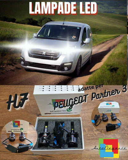 Kit Full LED H7 per Peugeot Partner 3 Luci ANABBAGLIANTI CANbus Bianco POTENTE