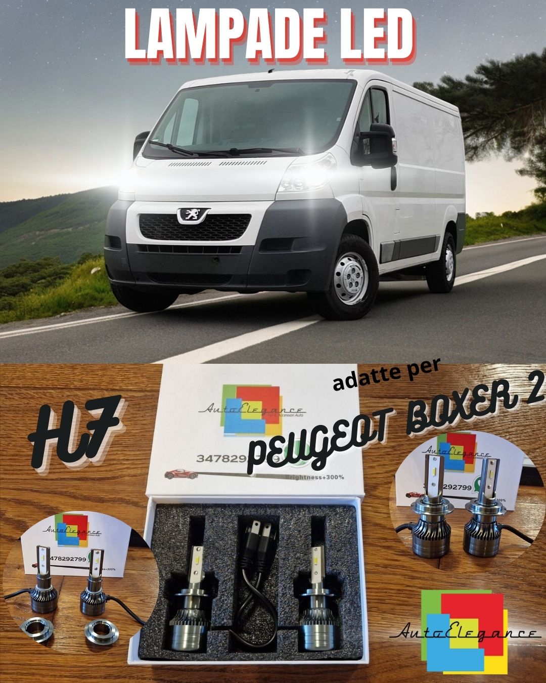 Kit Full LED H7 per Peugeot Boxer 2 Luci ANABBAGLIANTI CANbus Bianco POTENTE