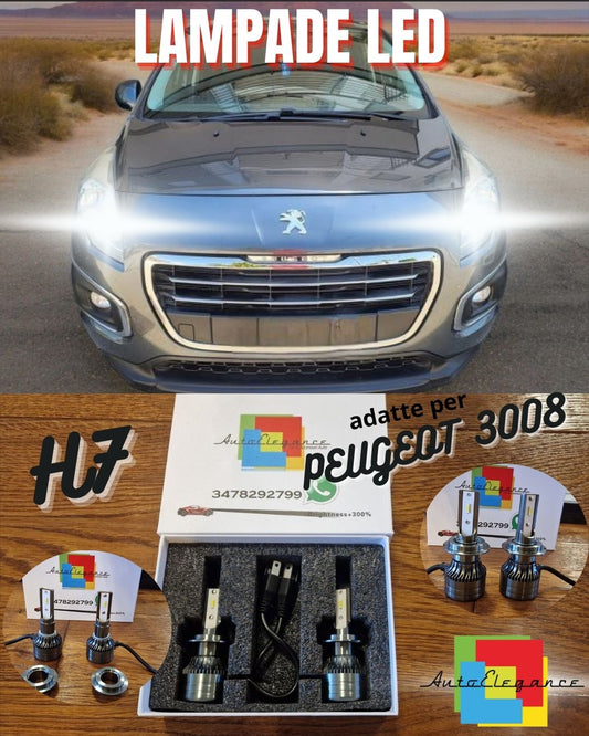 Kit Luci LED per Peugeot 3008 1 Restyling ANABBAGLIANTI H7 CANbus Bianco Puro