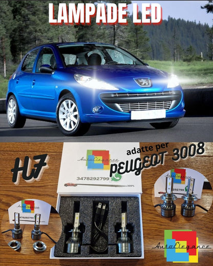 Kit LED H7 CANbus per Peugeot 206 Plus Luci ANABBAGLIANTI Bianco Ghiaccio 6500K