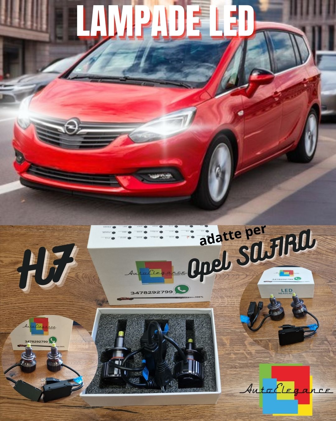Kit LED H7 CANbus per Opel ZAFIRA C Restyling Anabbaglianti LENTICOLARI 12000LM
