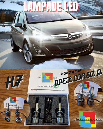 Kit Full LED H7 per Opel CORSA D Restyling Luci Anabbaglianti CANbus Bianco Puro
