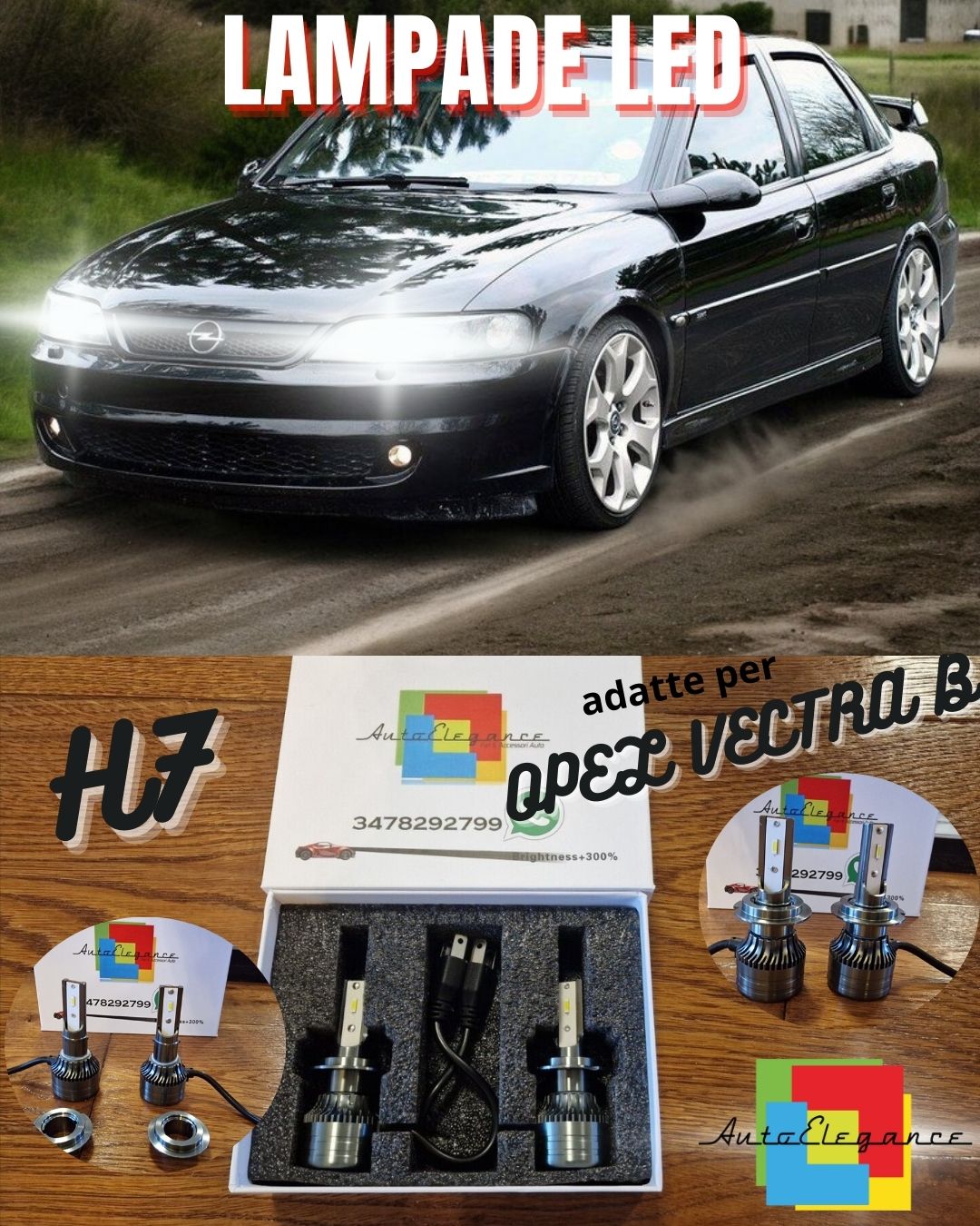 LED Bulbs Kit for Opel Vectra B LOW BEAM H7 White Light CANbus 6500K