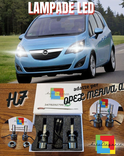 Kit Full LED H7 per Opel MERIVA A Luci ANABBAGLIANTI CANbus Bianco POTENTE 6500K