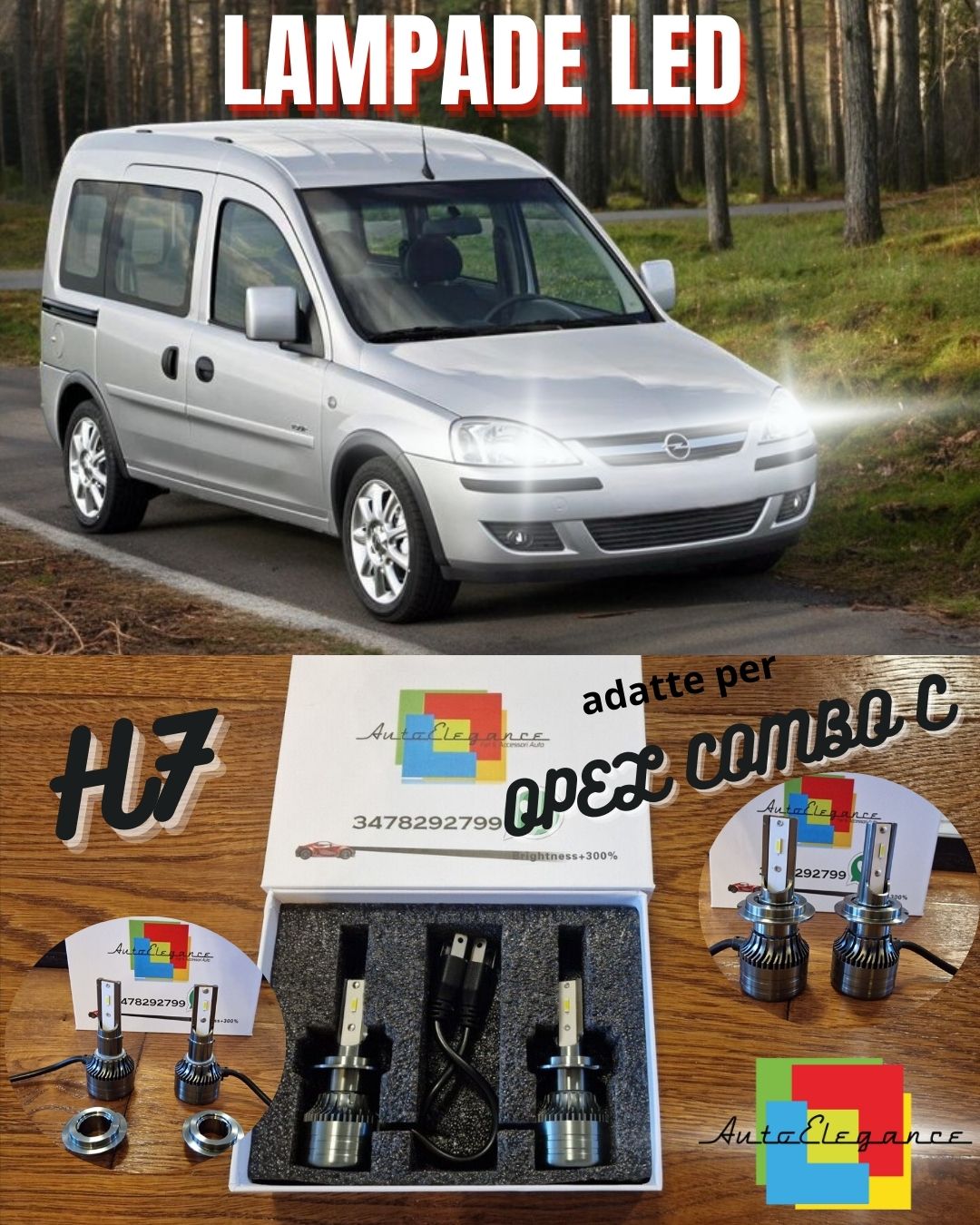 H7 CANbus LED Kit for Opel Combo C LOW BEAM Lights Ice White 6500K