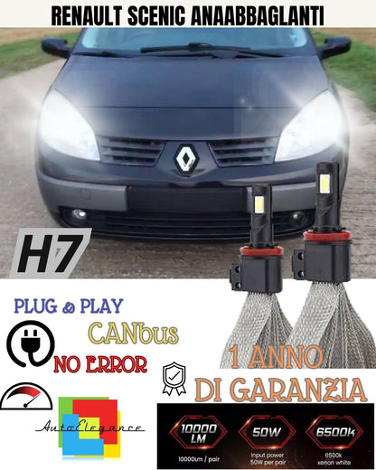 H7 LED LOW BEAM LAMP KIT RENAULT MEGANE SCENIC MK1 6000K XENON WHITE