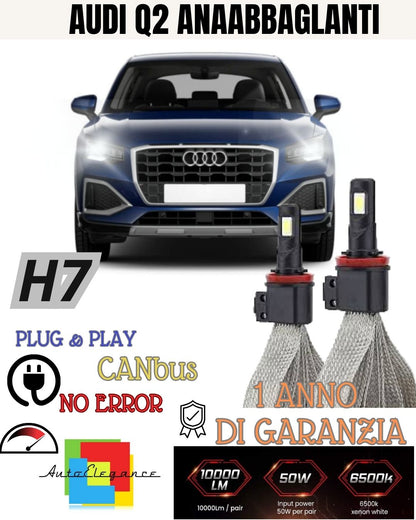 AUDI Q2 H7 LED KIT 6000K XENON NO FAILURE LOW BEAM 6400 LUMEN NO FAILURE LIGHTS