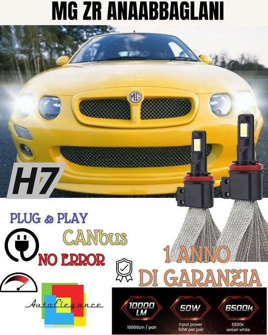 KIT H7 FULL LED PER MG ZR ANABBAGLIANTI 6000K XENON CANBUS 100% NO AVARIA