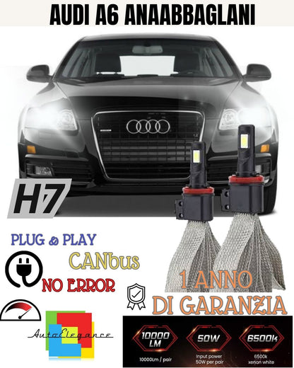 KIT LED H7 AUDI A6 C7 + AVANT 6000K NO FAILURE LOW BEAM WHITE 6400 LUMEN