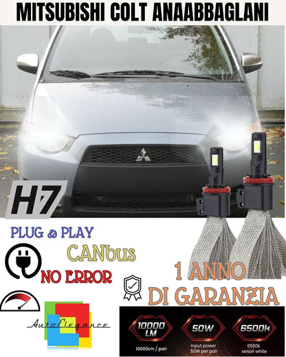 H7 LED LOW BEAM BULB KIT MITSUBISHI COLT VI 6000K NO ERROR WHITE