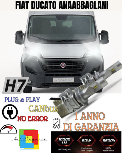 LED KIT H7 CANBUS FIAT DUCATO MK3 8000 LUMEN 6500K LOW BEAM NO ERROR