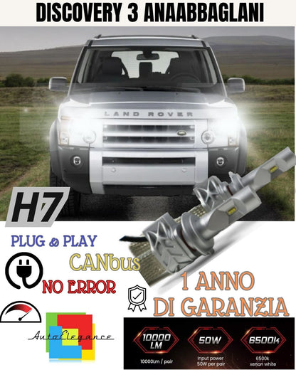 LED KIT H7 CANBUS LAND ROVER DISCOVERY 3 LEDs 8000 LUMENS LOW BEAM