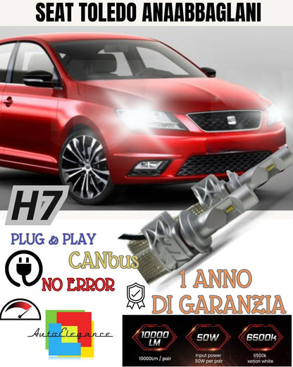 LED KIT H7 CANBUS SEAT TOLEDO IV KG LED 8000 LUMEN 6500K WHITE LOW BEAM