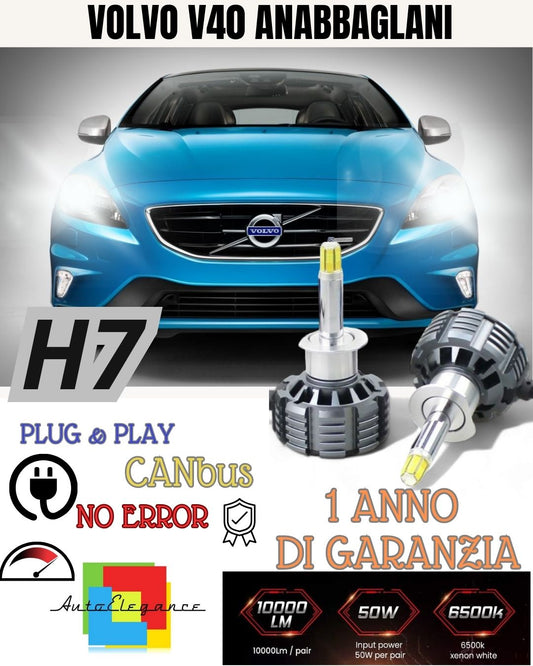 ❤️‍🔥❤️‍🔥 LED KIT H7 CANBUS VOLVO V40 WITH LED 9600 LUMEN 6000K LOW BEAM 