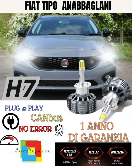 LED CONVERSION FIAT TIPO S-DESIGN HACBACK + SW H7 LOW BEAM FULL CANBUS 