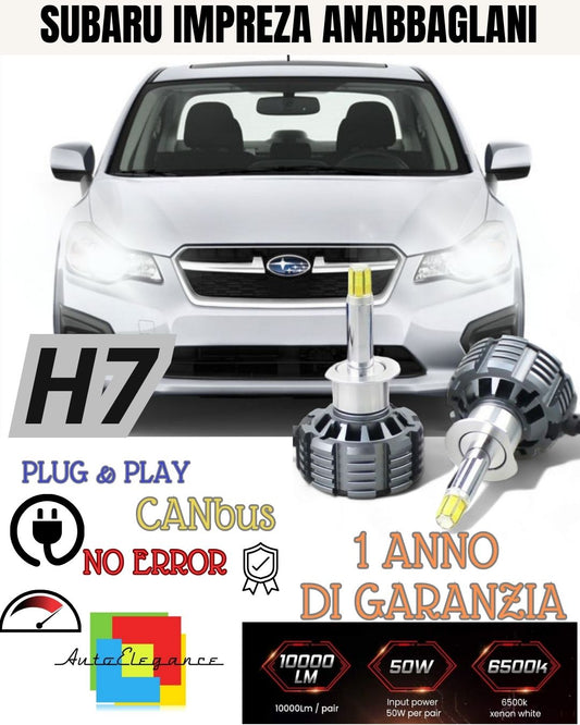 CONVERSIONE LED PER SUBARU IMPREZA GR GH GE H7 ANABBAGLIANTI FULL CANBUS