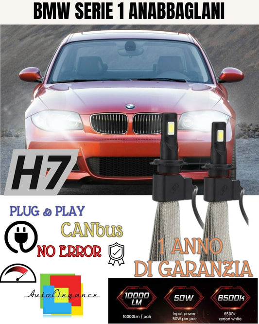 KIT LED H7 BMW SERIE 1 F20 6000K XENON NO AVARIA ANABBAGLIANTI 6400 LUMEN