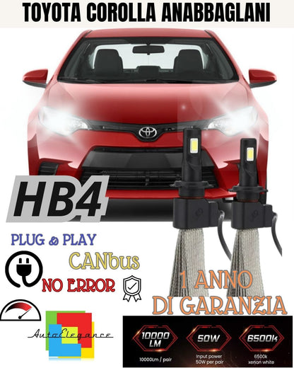 KIT FULL LED HB4 TOYOTA COROLLA VERSO 6000K BIANCO CANBUS 6000K ANABBAGLIANTE