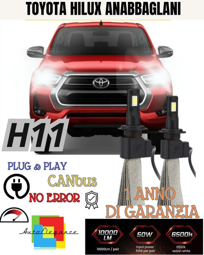 FULL LED KIT H11 TOYOTA HILUX MK8 6000K WHITE CANBUS 6400 LUMEN LOW BEAM