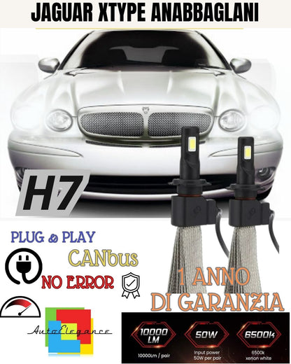 FULL LED KIT JAGUAR XTYPE H1 6000K NO ERROR LOW BEAM CANBUS 6400 LUMEN