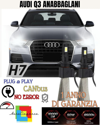 AUDI Q3 H7 LED KIT 6000K XENON NO FAILURE LOW BEAM 6400 LUMEN NO FAILURE LIGHTS