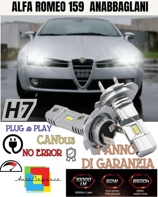 ALFA 159 BRERA SPIDER H7 LED KIT WITH HALOGEN HEADLIGHTS 6000K 6000 LUMEN HIGH BEAM 