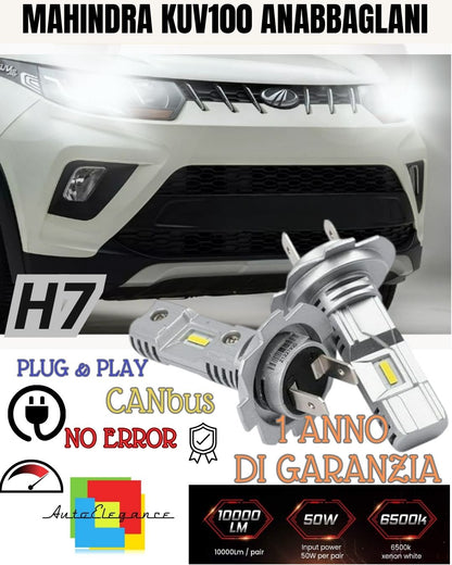LED KIT H7 MAHINDRA KUV100 KUV 100 6000K WHITE 6000 LUMEN CANBUS HIGH BEAM