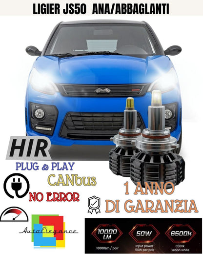 KIT FULL LED HIR HIR 2 6000K BIANCO CANBUS 360° LIGIER JS50 JS 50 RESTYLING