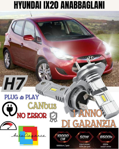 H7 LED KIT FOR HYUNDAI IX20 6000K 6000 LUMEN CANBUS LOW BEAM
