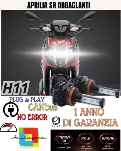 😍H11 LED LAMP 6000K 4900 LUMEN CANBUS APRILIA SR MOTARD HIGH BEAM NO ERROR