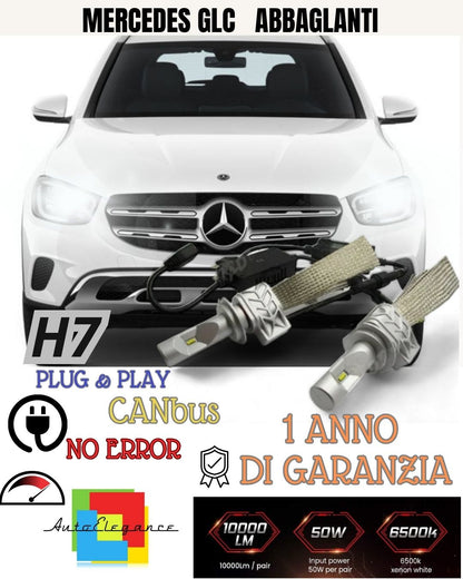 😍😍 KIT FULL LED MERCEDES GLC X253 LED H7 6500K ABBAGLIANTE CANBUS 8000 LUMEN😍