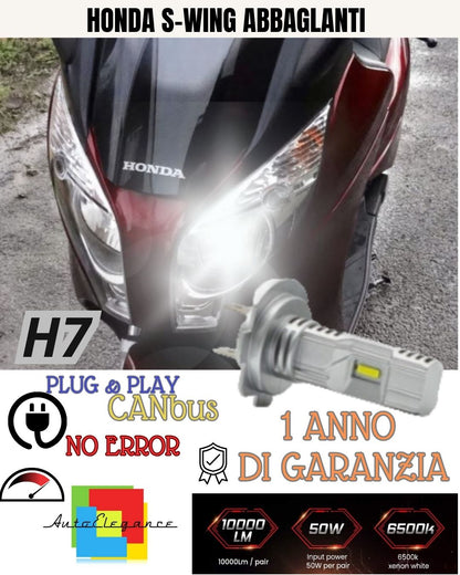 😎LAMPADA LED H7 6000K 3500 LUMEN CANBUS HONDA S-WING ABBAGLIANTE NO AVARIA LUCI