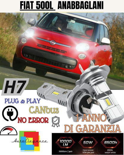 FIAT 500L 500 L H7 LED KIT 6000K WHITE 6000 LUMEN CANBUS LOW BEAM