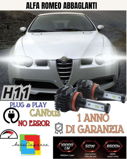 ⚡⚡FULL LED KIT ALFA ROMEO GT HIGH BEAM H7 6000K WHITE 9800 LUMEN CANBUS LED⚡⚡