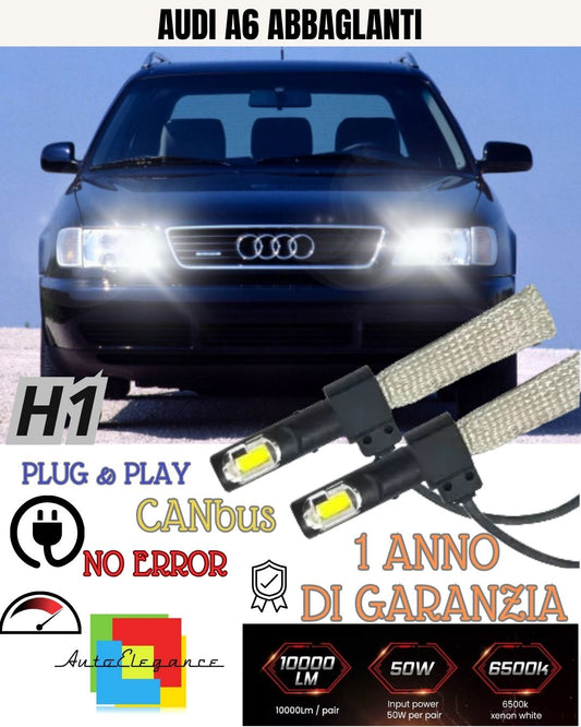 FULL LED KIT AUDI A6 C4 LED LAMPS H1 6000K XENON WHITE HIGH BEAM NO ERROR