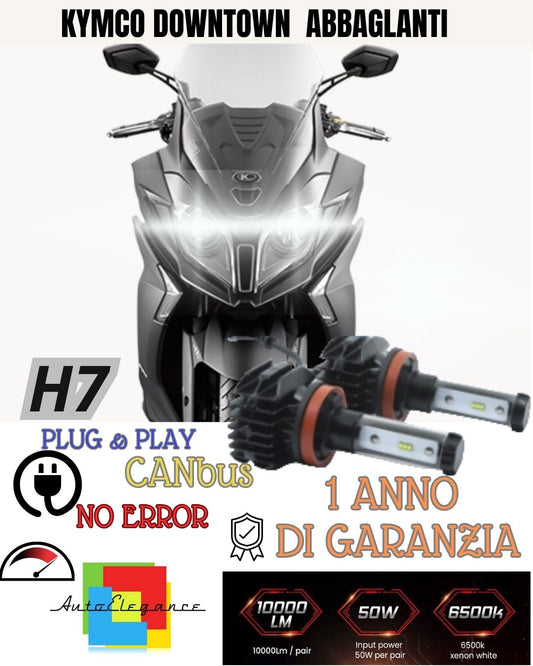 LED KIT H8 6000K WHITE 9800 LUMEN HIGH BEAM KYMCO DOWNTOWN 300 NO LIGHT FAILURE