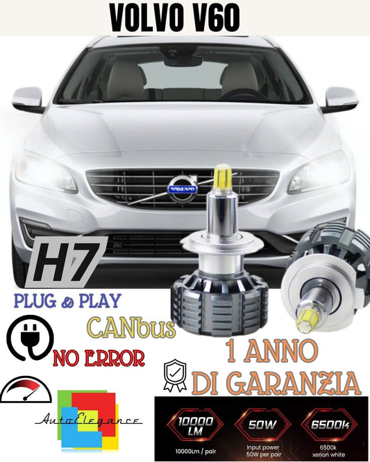 LED KIT H7 6000K CANBUS XENON 9600 LM LUMEN VOLVO V60 NO ERROR 