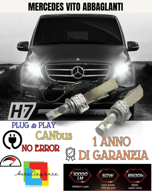 FULL LED KIT MERCEDES VITO W639 FROM 2011 6500K HIGH BEAM CANBUS 8000 LUMEN 
