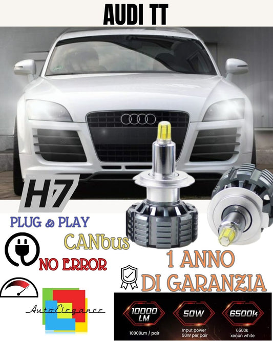 LED KIT H7 CANBUS AUDI TT 8J LED 360° 9600 LUMEN 6000K WHITE + LAMPHOLDER 
