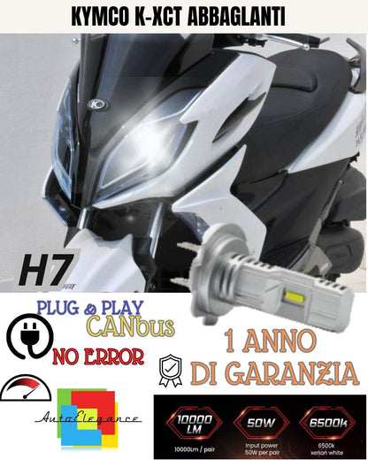😎LAMPADA LED H7 6000K 3500 LUMEN CANBUS KYMCO K-XCT ABBAGLIANTE NO AVARIA LUCI