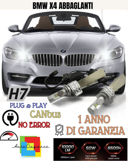KIT FULL LED BMW Z4 E86 E89 E85 H7 6500K ABBAGLIANTE CANBUS 8000 LUMEN
