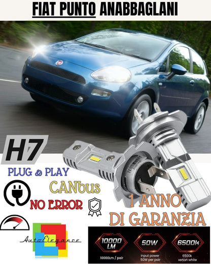 FIAT PUNTO MK3 III 188 6000K WHITE 6000 LUMEN CANBUS LOW BEAM LED KIT