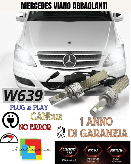 FULL LED KIT MERCEDES VIANO W639 FROM 2011 6500K HIGH BEAM CANBUS 8000 LUMEN 