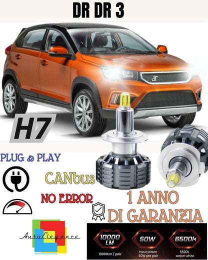 LED KIT H7 DR3 DR 3 9600 LUMEN 80W CANBUS NO ERROR 6000K ICE WHITE 