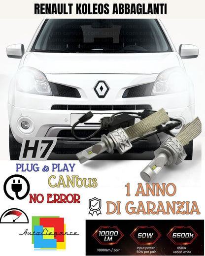 FULL LED KIT RENAULT KOLEOS II LED H7 6500K HIGH BEAM CANBUS 8000 LUMEN XENON 