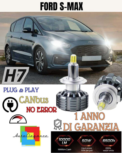 FULL LED KIT H7 FORD S-MAX I 6000K XENON ICE WHITE NO ERROR 9600 LUMEN 