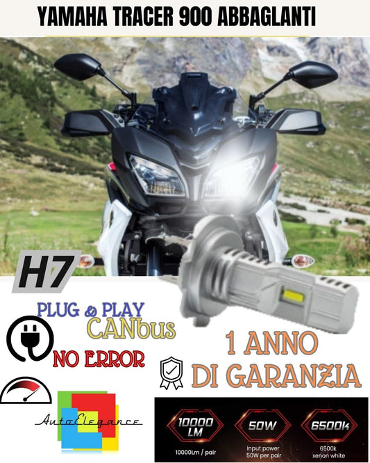 LAMPADA LED H7 6000K 3500 LUMEN CANBUS YAMAHA TRACER 900 ABBAGLIANTE NO ERROR